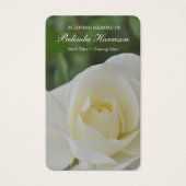 Begrafenisverlies Roos Memorial Gebed Sympathie Ca Visitekaartje (Voorkant)