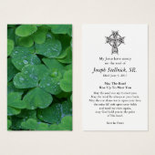 Begrafenisverlies Shamrock Gebed Sympathie Kaarten Visitekaartje (Voorkant /achterkant)
