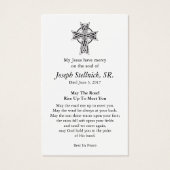 Begrafenisverlies Shamrock Gebed Sympathie Kaarten Visitekaartje (Achterkant)