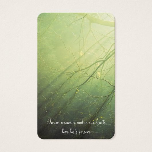 Begrafenisverlies Vreedzaam Bos Gebed Sympathie Ka Visitekaartjes (Voorkant)