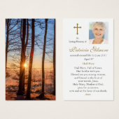 Begrafenisverlies Zonnen Stralen Gebed Sympathie K Visitekaartjes (Voorkant /achterkant)