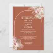 begrafenisviering van de Floral Pampas Grass Kaart (Voorkant)