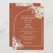 begrafenisviering van de Floral Pampas Grass Kaart (Voorkant / Achterkant)