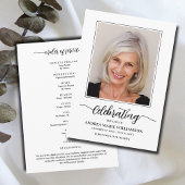 Begrafenisviering van het leven Foto Flat Programmakaart