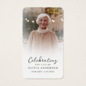 Begrafenisviering van het leven Foto Gebed Kaart (Voorkant)