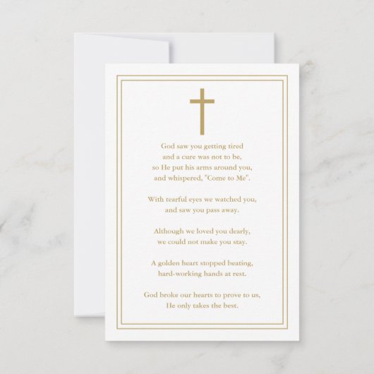 Begrafenisviering van het leven Fotogebed Kaart (Achterkant)