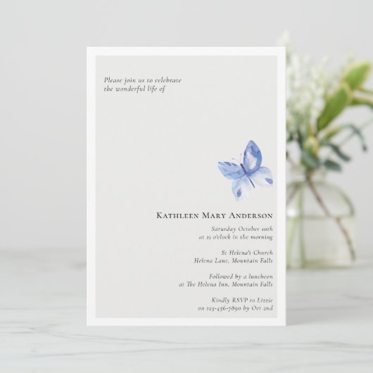 Begrafenisviering van het leven kaart (Staand voorkant)