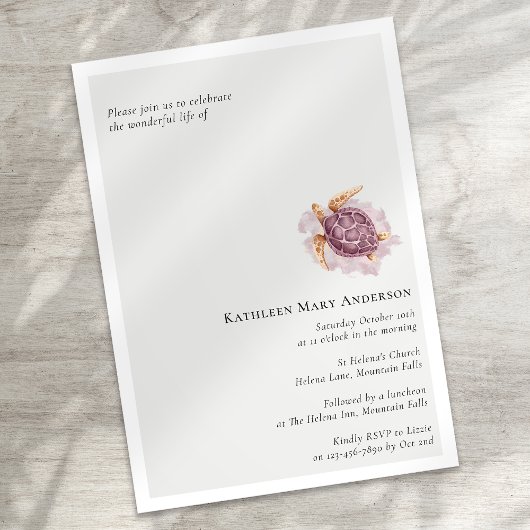 Begrafenisviering van het leven kaart