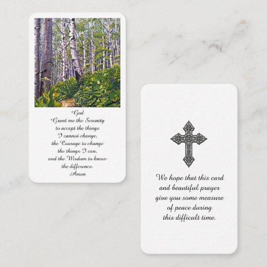 Begrafenisviering van het leven Kaart Visitekaartje (Voorkant / Achterkant)