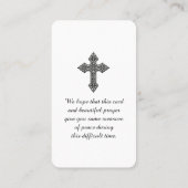 Begrafenisviering van het leven Kaart Visitekaartje (Achterkant)