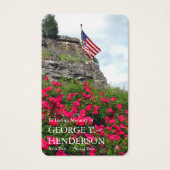 Begrafenisvlag & Bloemen Gebed Sympathie Kaarten Visitekaartje (Voorkant)