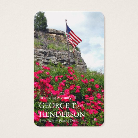 Begrafenisvlag & Bloemen Gebed Sympathie Kaarten Visitekaartje (Voorkant)