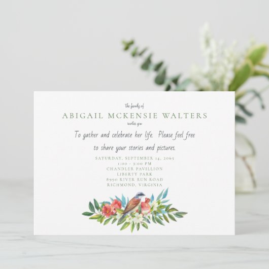 Begrafenisvogel en granaatappelviering bedankt (Staand voorkant)