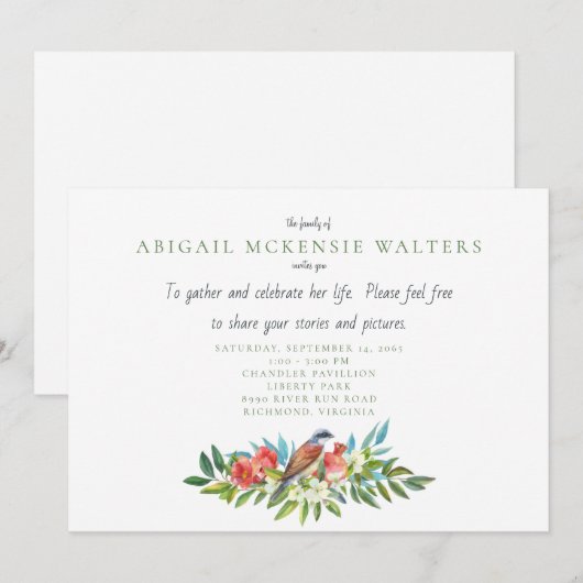 Begrafenisvogel en granaatappelviering bedankt (Voorkant / Achterkant)