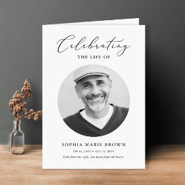 Begrafenisvolgorde van de dienst Foto Memorial Pro Kaart