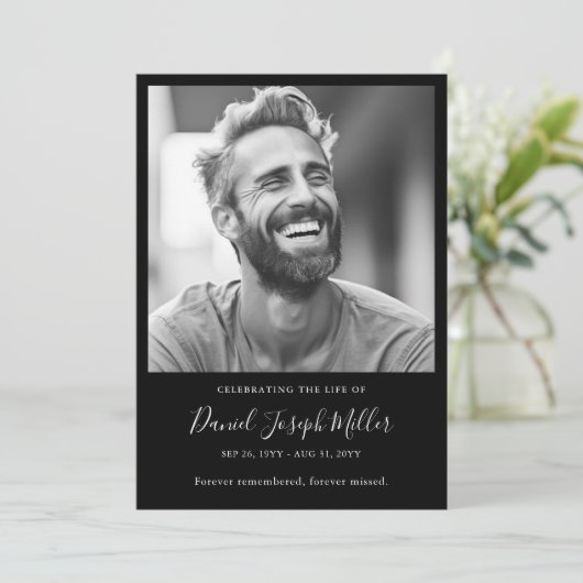 Begrafenisvolgorde van de dienst Viering van het l Programmakaart (Staand voorkant)