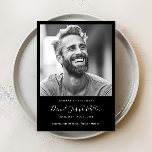 Begrafenisvolgorde van de dienst Viering van het l Programmakaart