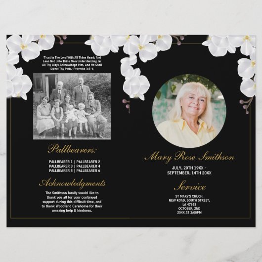 Begrafenisvolgorde van levensduur Dark Orchid Flyer (Voorkant)