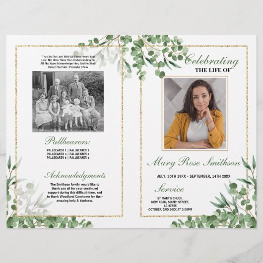 Begrafenisvolgorde van levensduur groen flyer (Voorkant)