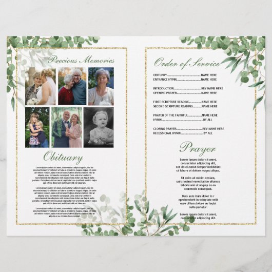 Begrafenisvolgorde van levensduur groen flyer (Achterkant)