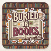 Begraven in boeken kartonnen onderzetters (Voorkant)