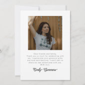 begrensd enkelvoudig foto-afstuderen bedankkaart (Achterkant)