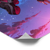 BEGRENSD | Skybound Dreams - Cosmic Anime Poster (Hoek)