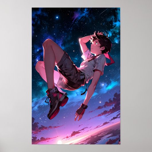 BEGRENSD | Skybound Dreams - Cosmic Anime Poster (Voorkant)