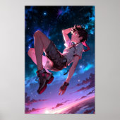 BEGRENSD | Skybound Dreams - Cosmic Anime Poster (Voorkant)