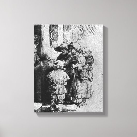 Begrepen op de deur van een huis, 1648 canvas afdruk (Voorkant)
