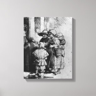 Begrepen op de deur van een huis, 1648 canvas afdruk