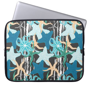 Begrept naadloos patroon. Hand-getrokken zeemuizen Laptop Sleeve