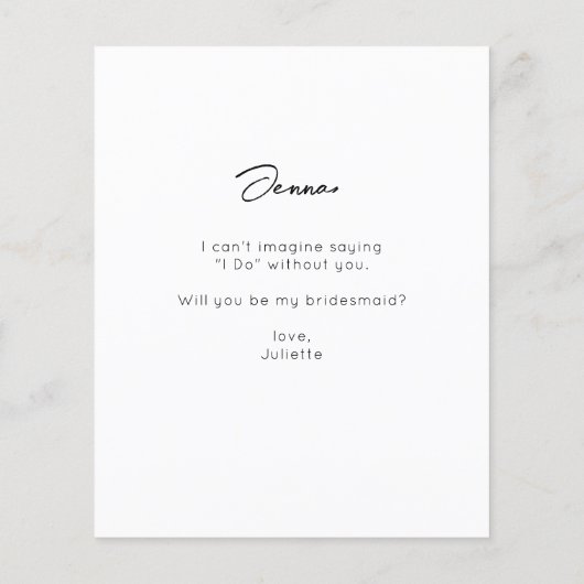 Begrijp je foto mijn Bridesmaid? V2 (Achterkant)