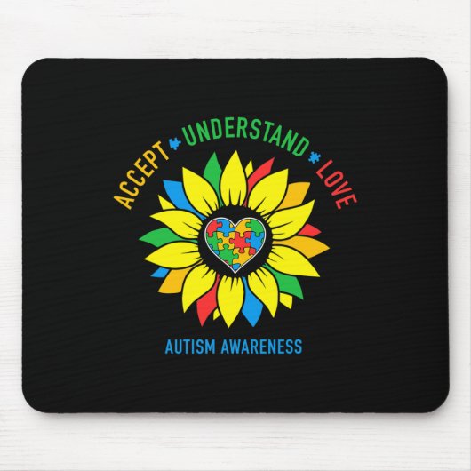Begrijp liefdesautisme - Zonnebloem Muismat (Voorkant)