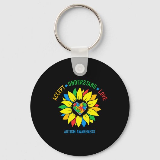 Begrijp liefdesautisme - Zonnebloem Sleutelhanger (Voorkant)
