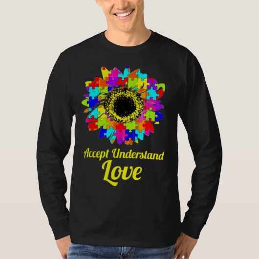 Begrijp liefdesautisme - Zonnebloem T-shirt (Voorkant)