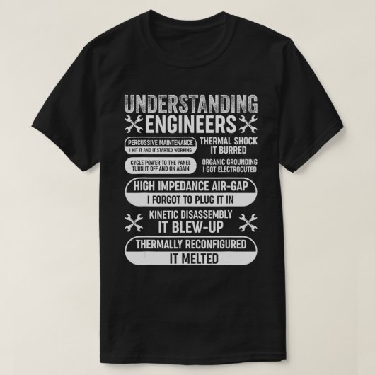 Begrijpend ingenieurs Funny Mechanical Engineering T-shirt (Design voorkant)