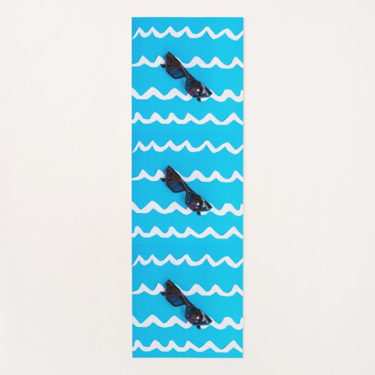 begrip strandvakantie op yoga mat (Voorkant)