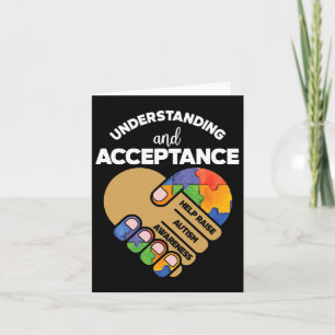 Begrip van Acceptatie Autism Awareness Heart Pu Kaart