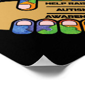 Begrip van Acceptatie Autism Awareness Heart Pu Poster (Hoek)