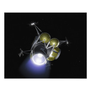 Begrip van een bemanningslid dat afspringt foto afdruk