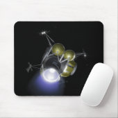 Begrip van een bemanningslid dat afspringt muismat (Met muis)