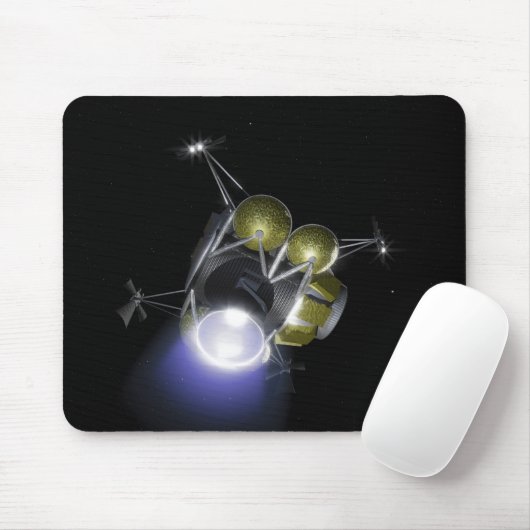 Begrip van een bemanningslid dat afspringt muismat (Met muis)