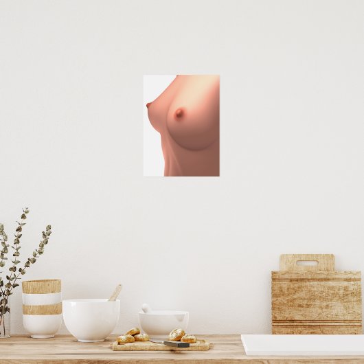 Begripelijk Afbeelding van de borstkas van de Vrou Poster (Keuken)