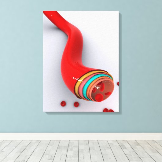 Begripelijk Afbeelding van een bloedvat Canvas Afdruk (Insitu (Houten vloer))