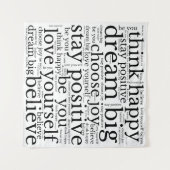 Begripend woordgebruik WordArt Pattern Black White Wandkleed (Voorkant (horizontaal))