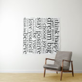 Begripend woordgebruik WordArt Pattern Black White Wandkleed (In Situ (horizontaal))
