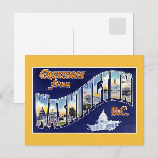 begroeten vanuit Washington DC Briefkaart (Voorkant / Achterkant)