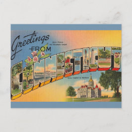 Begroeting Connecticut Vintage Ansichtkaart Briefkaart