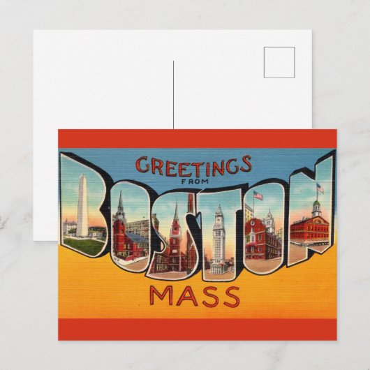  begroeting in Boston Briefkaart (Voorkant / Achterkant)
